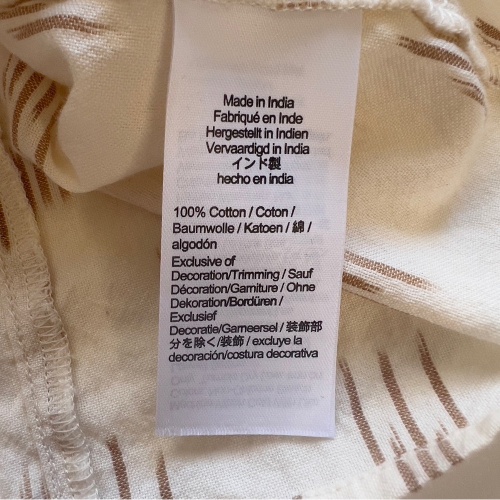 Madewell Cream Smocked Ruffle Straps Tank Top In Ikat Sz M - Picture 7 of 12